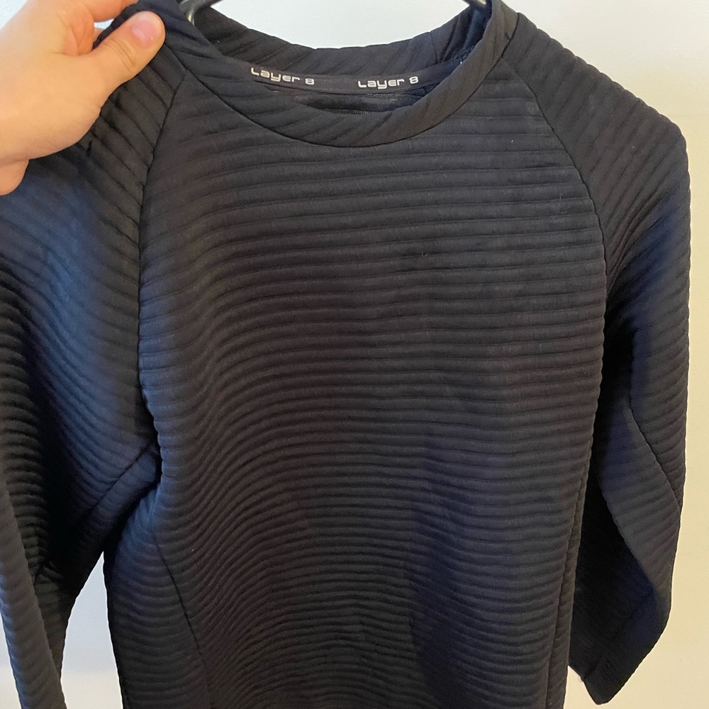 Mens Black Shoulder Sweater